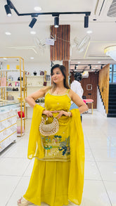 “GEHRANA” THREE PIECE SET SHARARA SET